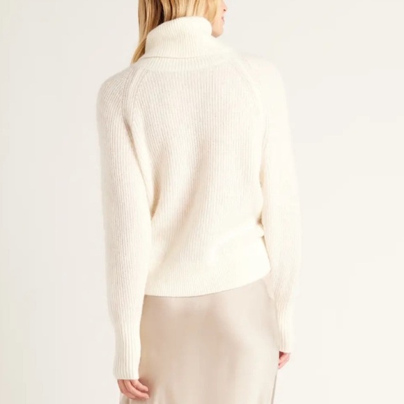 Quince Ivory Baby Alpaca-Wool Blend Turtleneck Sweater Cozy Soft Hygge Size XS - Picture 6 of 11